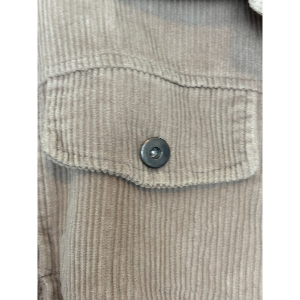 She + Sky Tan Corduroy Cropped Jacket Pleated Puff Sleeve Beige Womens Small - Picture 4 of 9